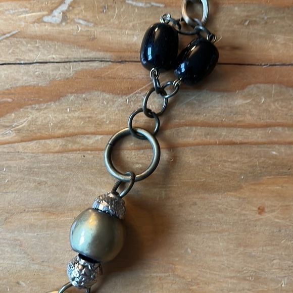 20” Pam Hiran Anthropologie Chunky Boho Teardrop Beaded Pendant Necklace - Picture 3 of 15